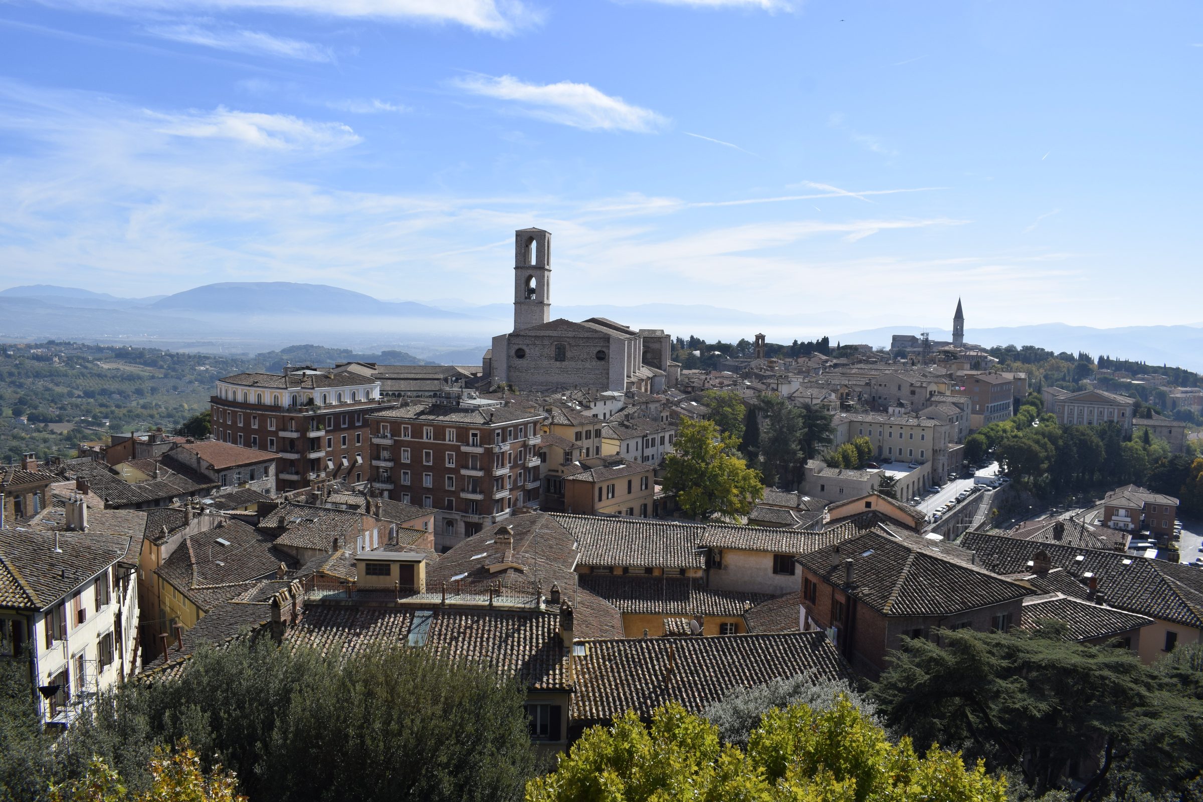 Veduta panoramica di Spoleto in Umbria