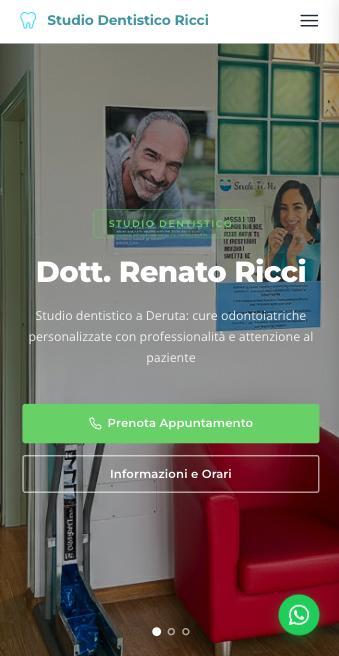 Anteprima del sito dello Studio Dentistico Ricci, realizzato per un'attività locale